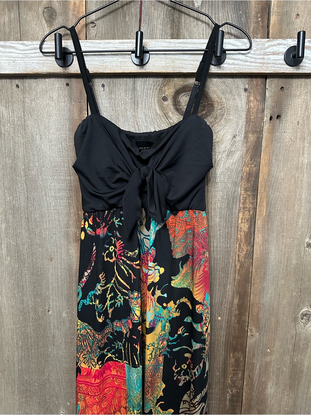 I jeans by Buffalo Floral Knot Maxi Sundress with Pockets Black Size Medium - Picture 4 of 17